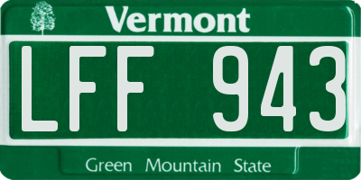 VT license plate LFF943