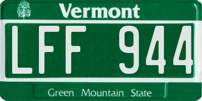VT license plate LFF944