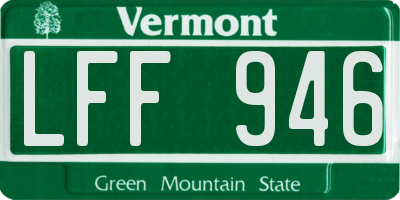 VT license plate LFF946