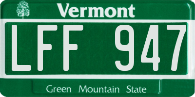 VT license plate LFF947