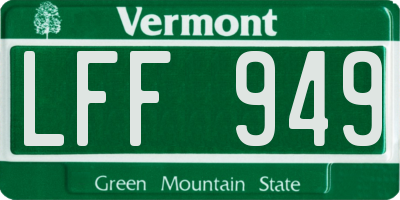VT license plate LFF949