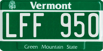 VT license plate LFF950