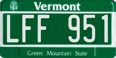 VT license plate LFF951