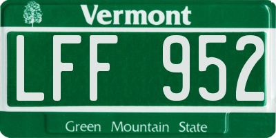 VT license plate LFF952