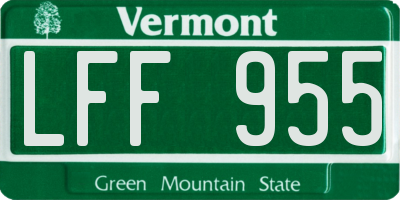 VT license plate LFF955