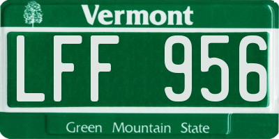VT license plate LFF956