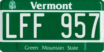 VT license plate LFF957