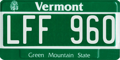 VT license plate LFF960