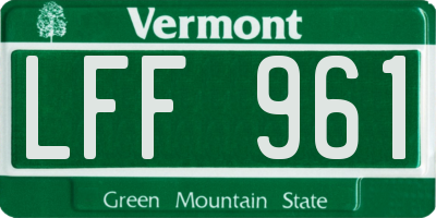 VT license plate LFF961