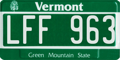 VT license plate LFF963