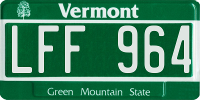 VT license plate LFF964