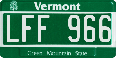 VT license plate LFF966