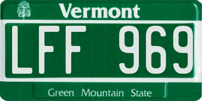 VT license plate LFF969