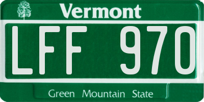 VT license plate LFF970