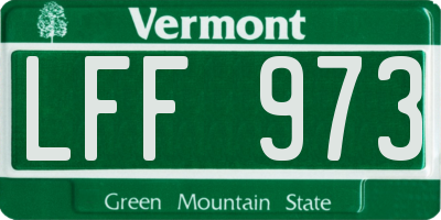 VT license plate LFF973
