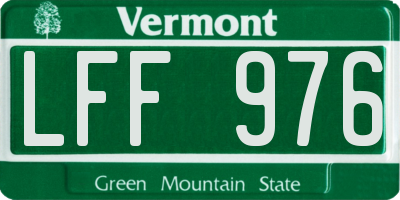VT license plate LFF976