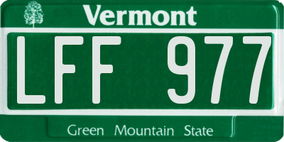 VT license plate LFF977