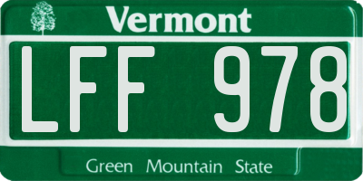 VT license plate LFF978