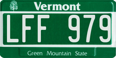 VT license plate LFF979