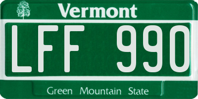 VT license plate LFF990