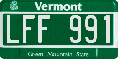 VT license plate LFF991