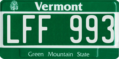 VT license plate LFF993