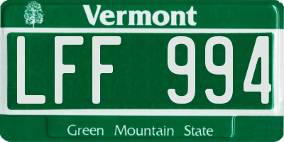 VT license plate LFF994