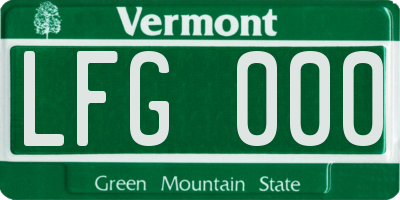 VT license plate LFG000