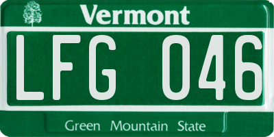 VT license plate LFG046