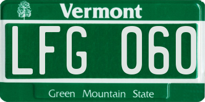 VT license plate LFG060