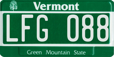VT license plate LFG088