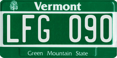 VT license plate LFG090