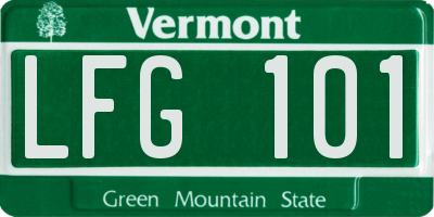 VT license plate LFG101