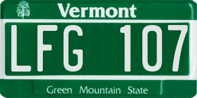 VT license plate LFG107