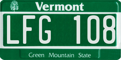 VT license plate LFG108