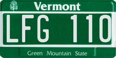 VT license plate LFG110