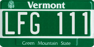 VT license plate LFG111