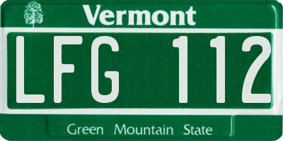 VT license plate LFG112