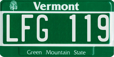 VT license plate LFG119