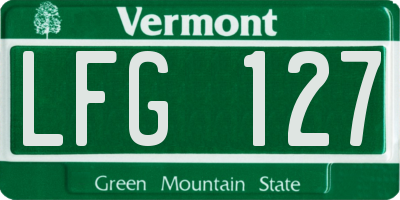 VT license plate LFG127