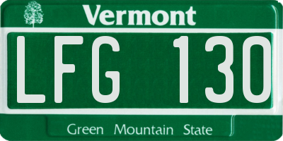 VT license plate LFG130