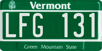 VT license plate LFG131