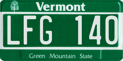 VT license plate LFG140