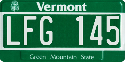 VT license plate LFG145