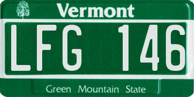 VT license plate LFG146