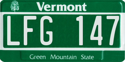 VT license plate LFG147