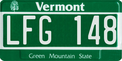 VT license plate LFG148