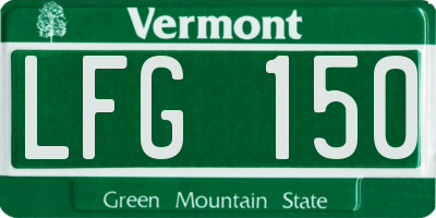 VT license plate LFG150