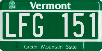 VT license plate LFG151