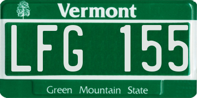 VT license plate LFG155